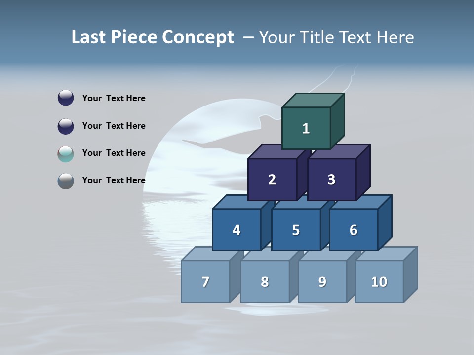 Night Landscape. Moon And Bird PowerPoint Template