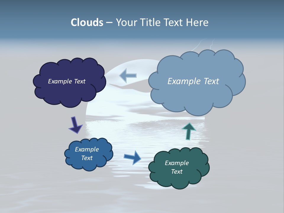 Night Landscape. Moon And Bird PowerPoint Template