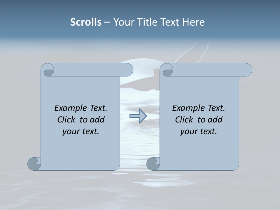 Night Landscape. Moon And Bird PowerPoint Template