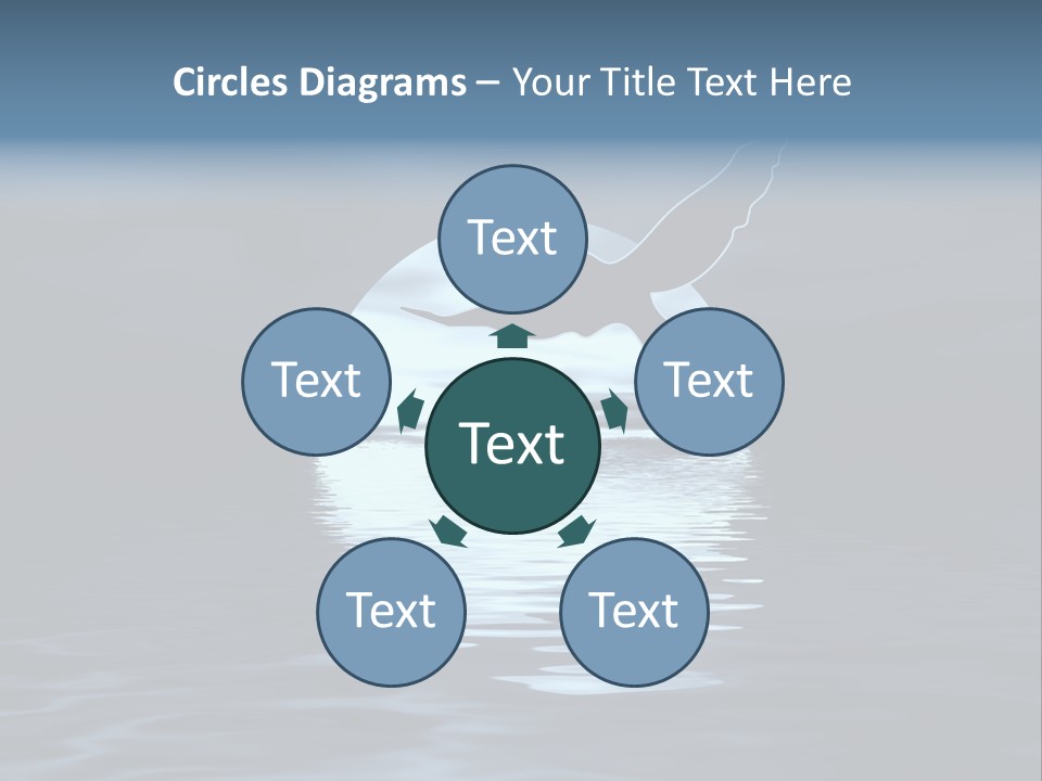 Night Landscape. Moon And Bird PowerPoint Template