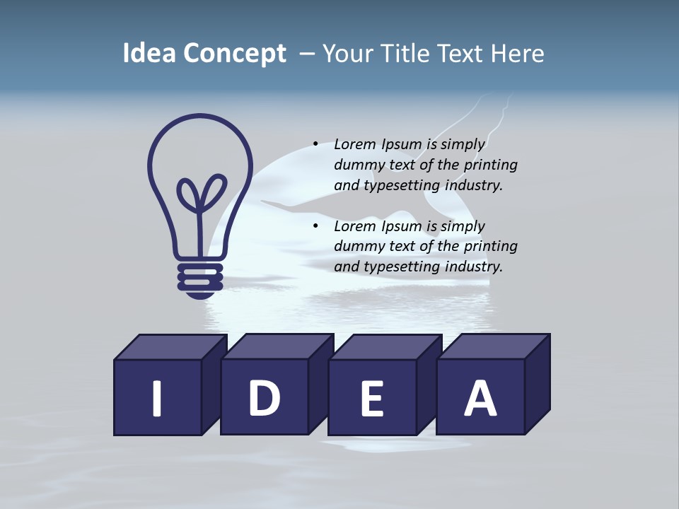 Night Landscape. Moon And Bird PowerPoint Template