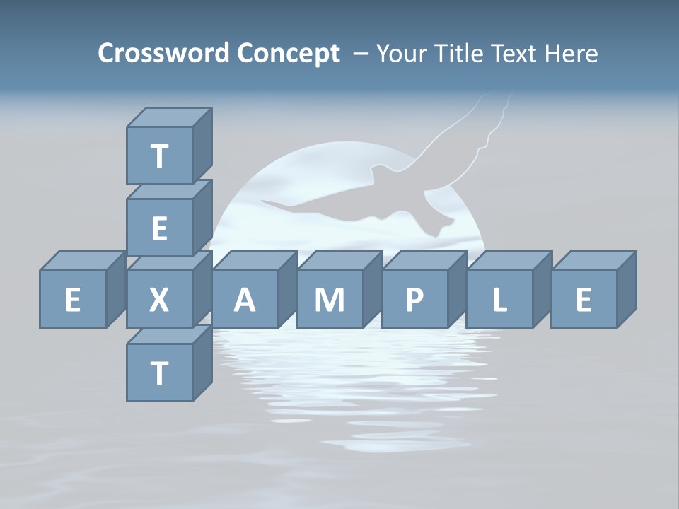 Night Landscape. Moon And Bird PowerPoint Template