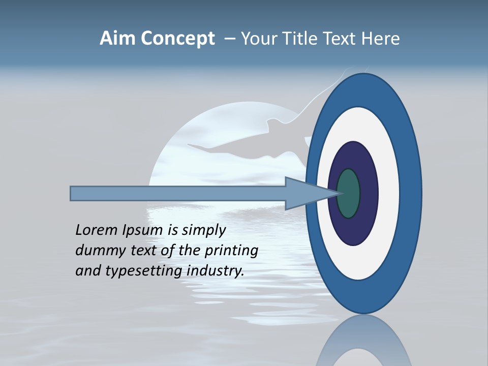 Night Landscape. Moon And Bird PowerPoint Template