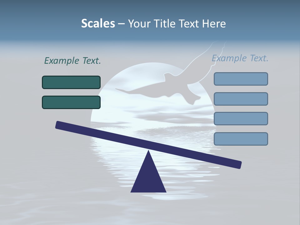 Night Landscape. Moon And Bird PowerPoint Template