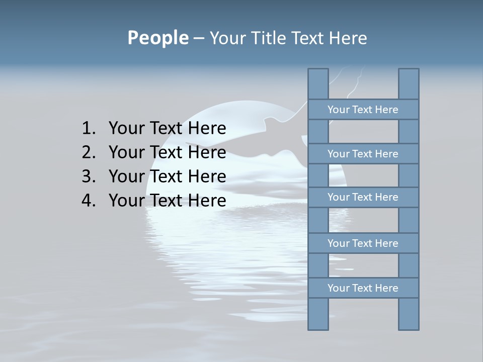 Night Landscape. Moon And Bird PowerPoint Template