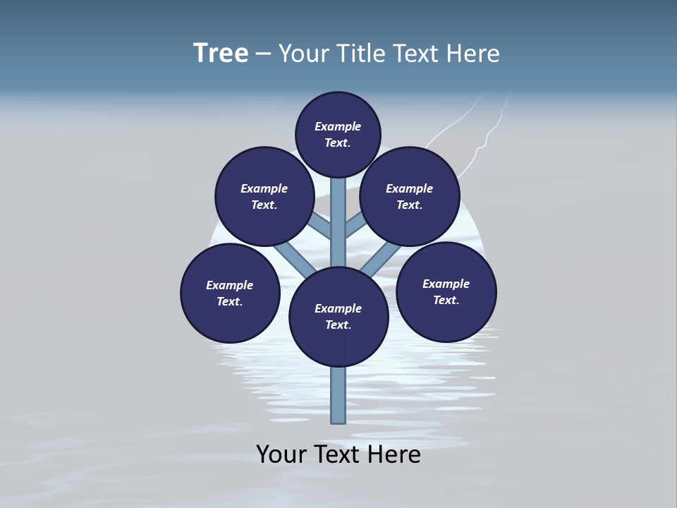 Night Landscape. Moon And Bird PowerPoint Template