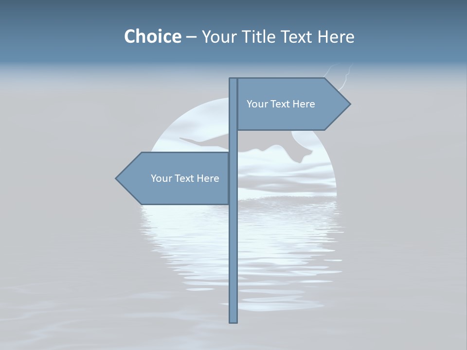 Night Landscape. Moon And Bird PowerPoint Template
