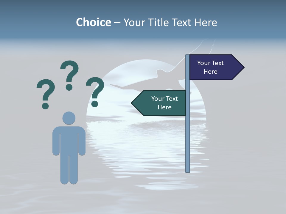 Night Landscape. Moon And Bird PowerPoint Template