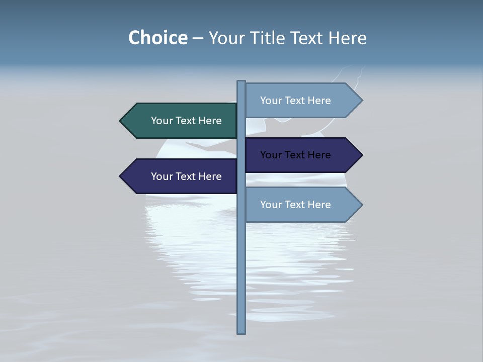 Night Landscape. Moon And Bird PowerPoint Template