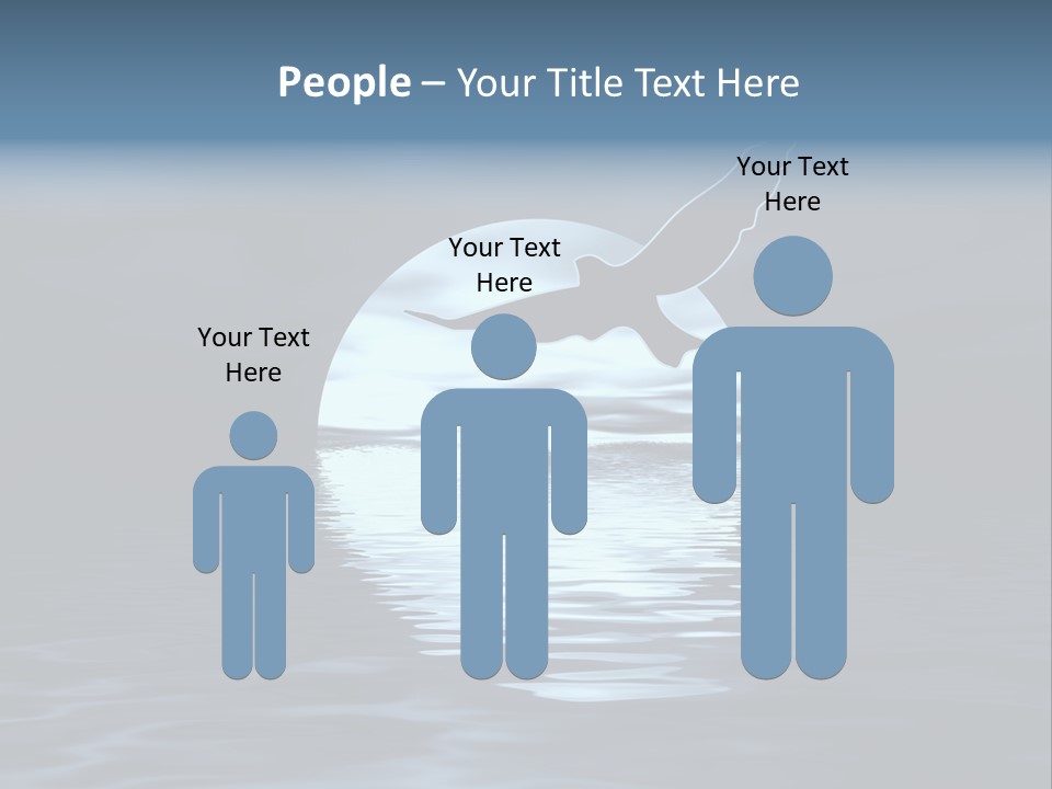 Night Landscape. Moon And Bird PowerPoint Template