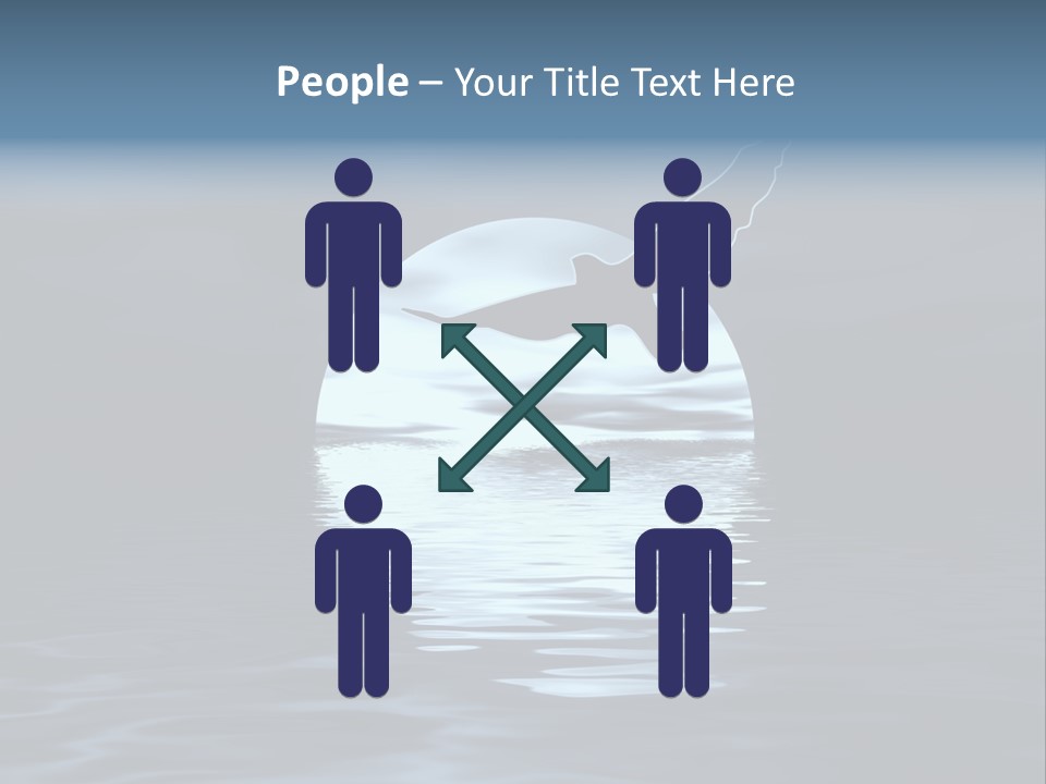 Night Landscape. Moon And Bird PowerPoint Template