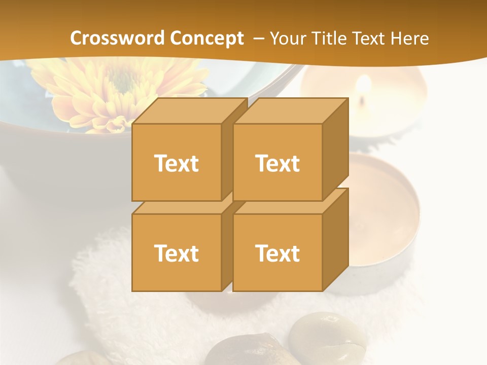 Beauty And Health Setting. A White Towel With Therapy Stones And A Bowl Of Floral Scented Water. PowerPoint Template