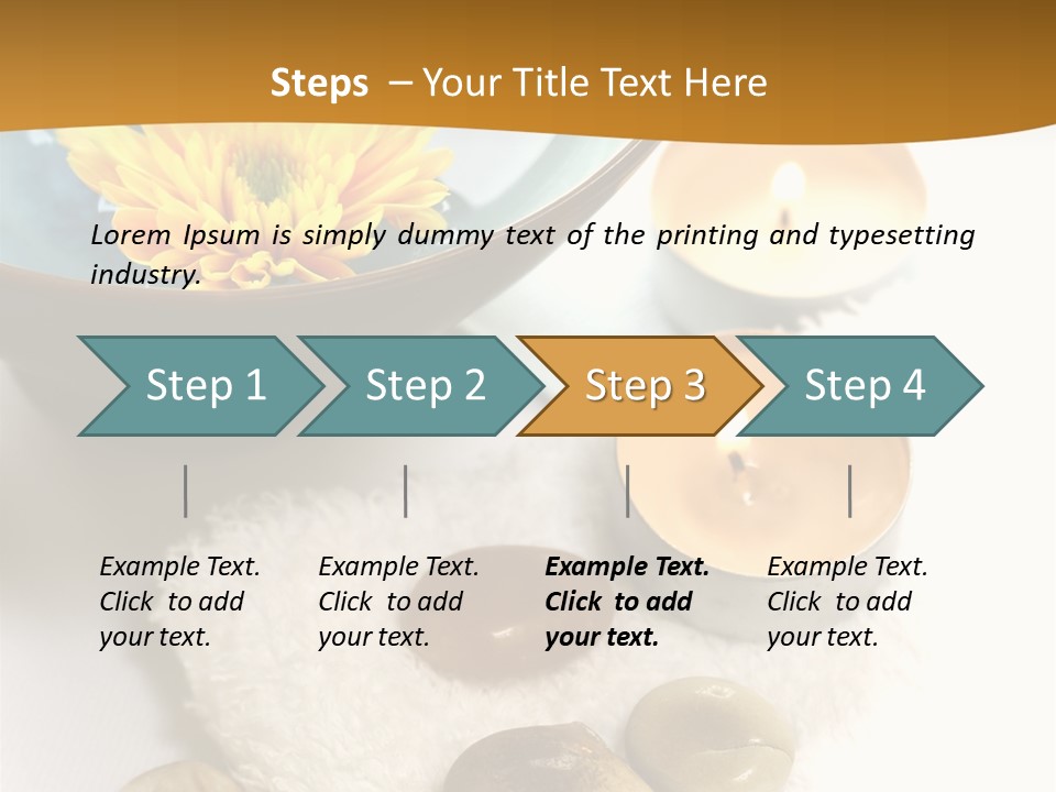 Beauty And Health Setting. A White Towel With Therapy Stones And A Bowl Of Floral Scented Water. PowerPoint Template