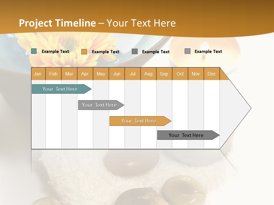 Beauty And Health Setting. A White Towel With Therapy Stones And A Bowl Of Floral Scented Water. PowerPoint Template