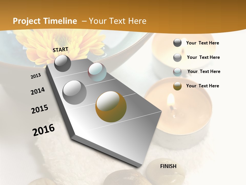 Beauty And Health Setting. A White Towel With Therapy Stones And A Bowl Of Floral Scented Water. PowerPoint Template