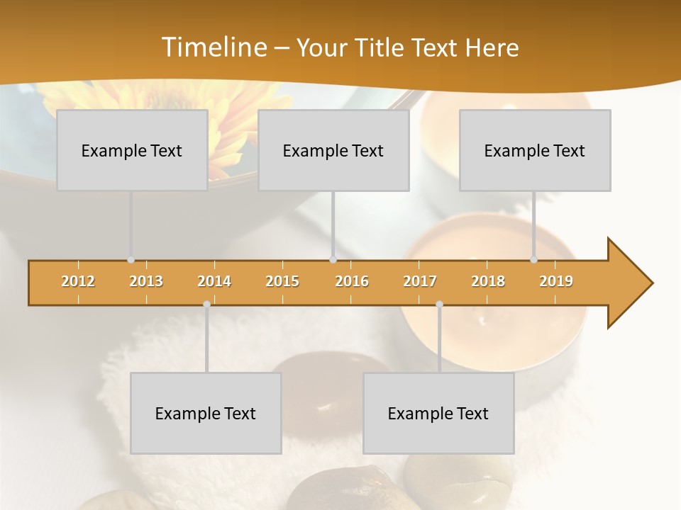 Beauty And Health Setting. A White Towel With Therapy Stones And A Bowl Of Floral Scented Water. PowerPoint Template
