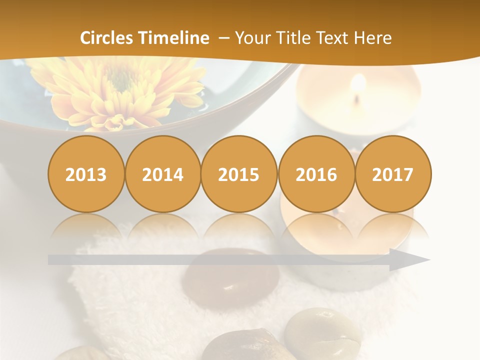 Beauty And Health Setting. A White Towel With Therapy Stones And A Bowl Of Floral Scented Water. PowerPoint Template