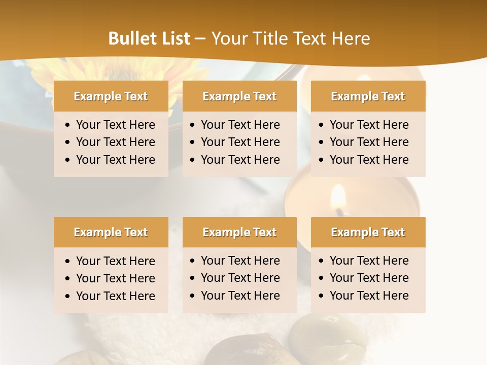 Beauty And Health Setting. A White Towel With Therapy Stones And A Bowl Of Floral Scented Water. PowerPoint Template