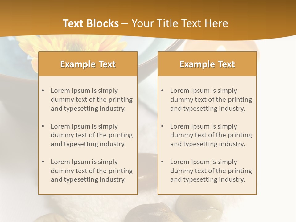 Beauty And Health Setting. A White Towel With Therapy Stones And A Bowl Of Floral Scented Water. PowerPoint Template