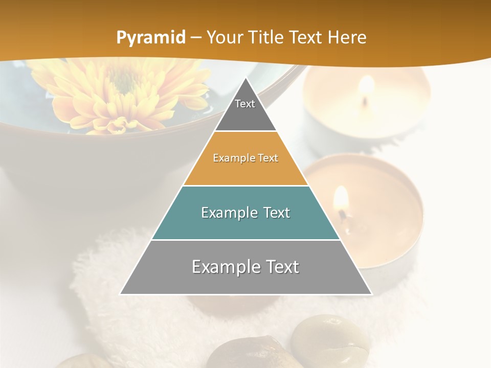 Beauty And Health Setting. A White Towel With Therapy Stones And A Bowl Of Floral Scented Water. PowerPoint Template