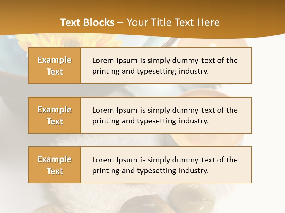 Beauty And Health Setting. A White Towel With Therapy Stones And A Bowl Of Floral Scented Water. PowerPoint Template