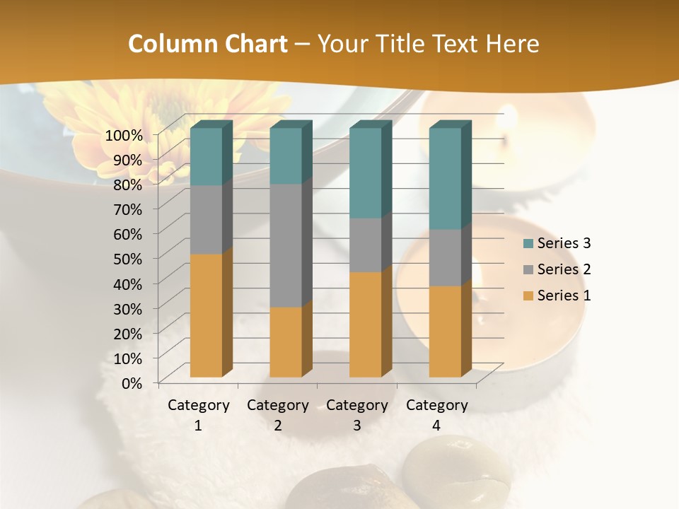 Beauty And Health Setting. A White Towel With Therapy Stones And A Bowl Of Floral Scented Water. PowerPoint Template