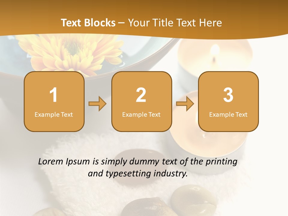 Beauty And Health Setting. A White Towel With Therapy Stones And A Bowl Of Floral Scented Water. PowerPoint Template