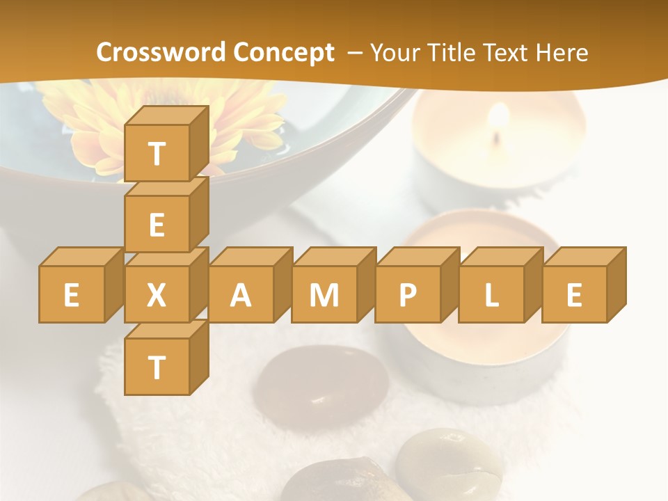 Beauty And Health Setting. A White Towel With Therapy Stones And A Bowl Of Floral Scented Water. PowerPoint Template