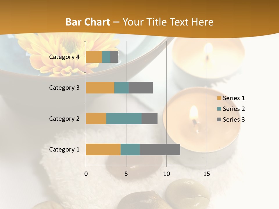 Beauty And Health Setting. A White Towel With Therapy Stones And A Bowl Of Floral Scented Water. PowerPoint Template