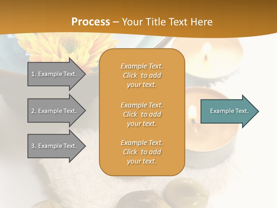 Beauty And Health Setting. A White Towel With Therapy Stones And A Bowl Of Floral Scented Water. PowerPoint Template
