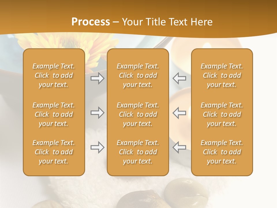 Beauty And Health Setting. A White Towel With Therapy Stones And A Bowl Of Floral Scented Water. PowerPoint Template