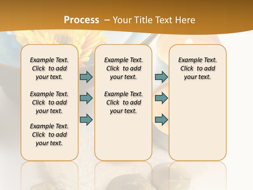 Beauty And Health Setting. A White Towel With Therapy Stones And A Bowl Of Floral Scented Water. PowerPoint Template