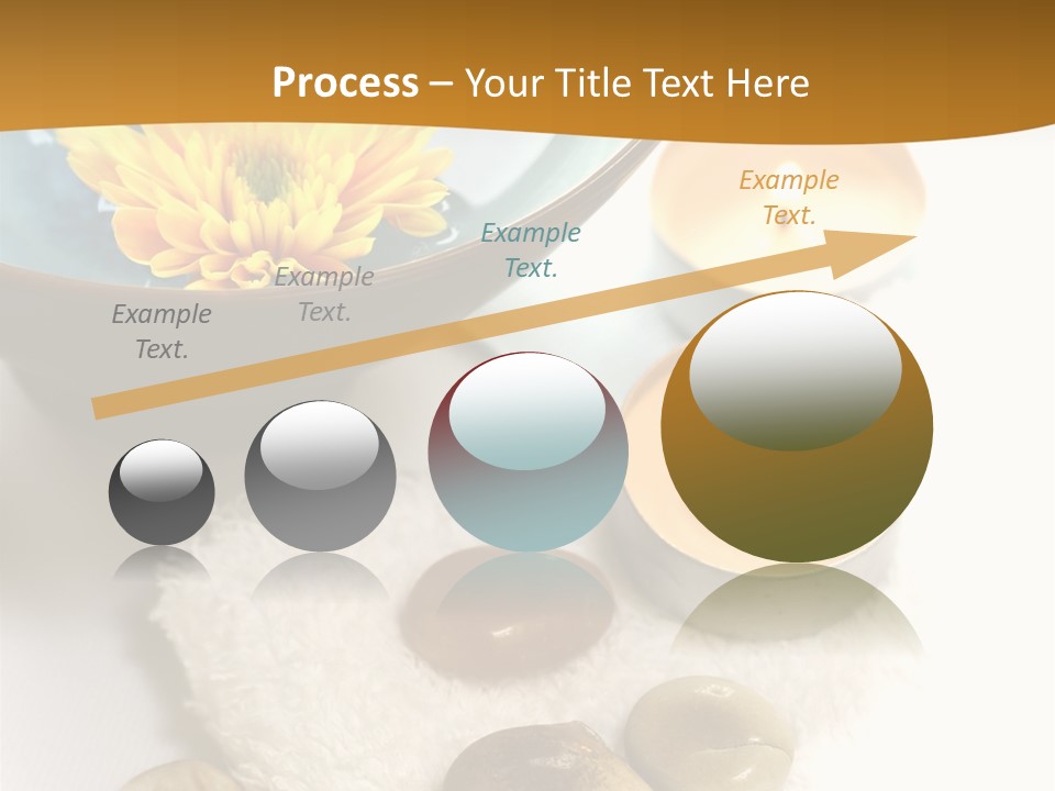 Beauty And Health Setting. A White Towel With Therapy Stones And A Bowl Of Floral Scented Water. PowerPoint Template
