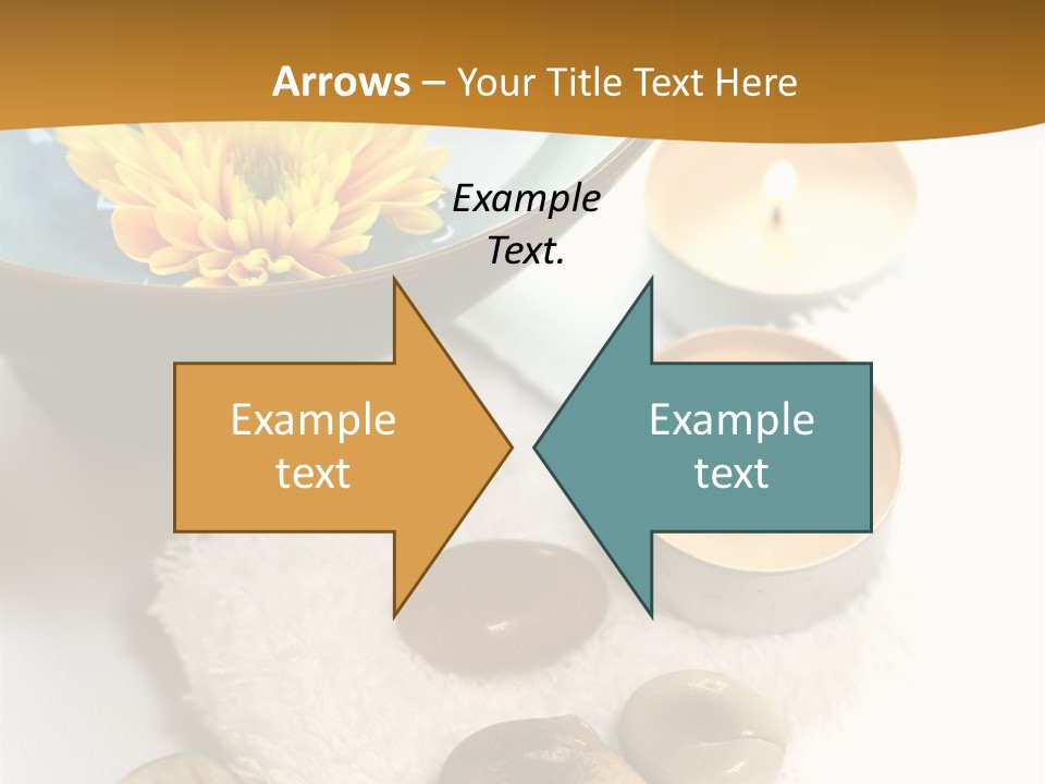 Beauty And Health Setting. A White Towel With Therapy Stones And A Bowl Of Floral Scented Water. PowerPoint Template