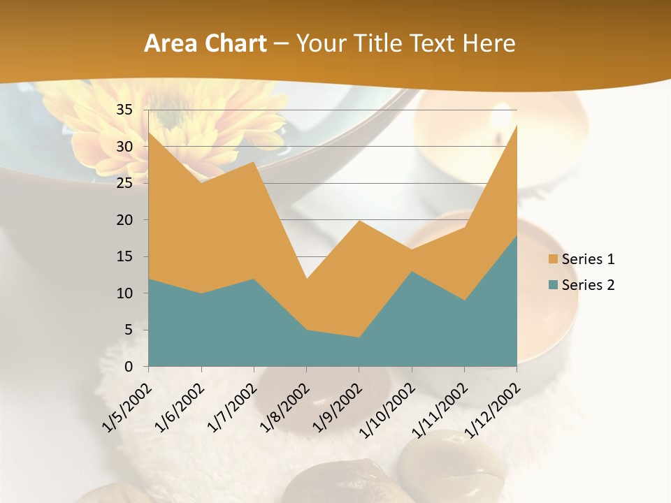 Beauty And Health Setting. A White Towel With Therapy Stones And A Bowl Of Floral Scented Water. PowerPoint Template