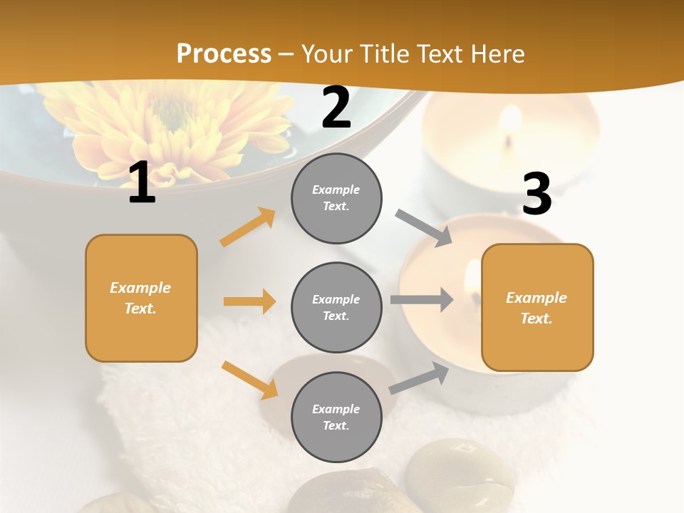 Beauty And Health Setting. A White Towel With Therapy Stones And A Bowl Of Floral Scented Water. PowerPoint Template