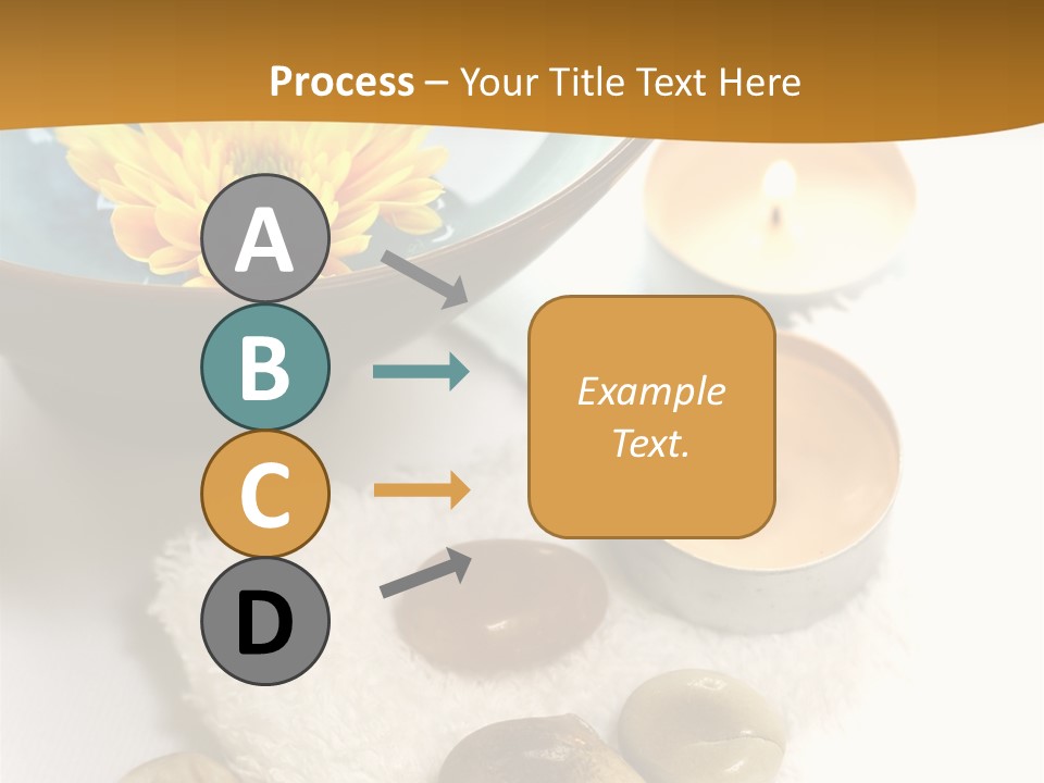 Beauty And Health Setting. A White Towel With Therapy Stones And A Bowl Of Floral Scented Water. PowerPoint Template