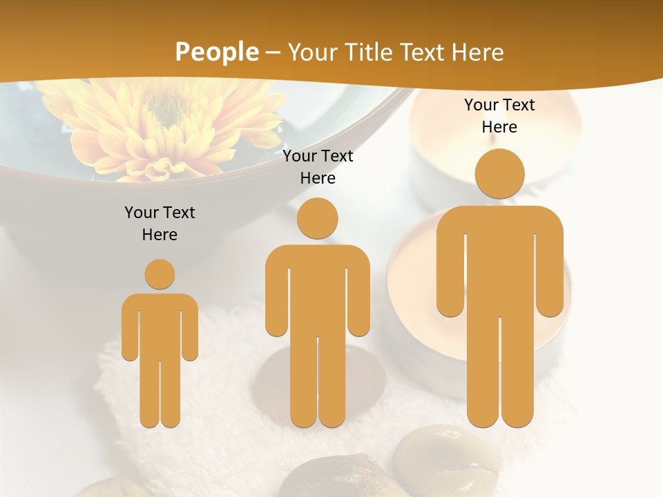 Beauty And Health Setting. A White Towel With Therapy Stones And A Bowl Of Floral Scented Water. PowerPoint Template