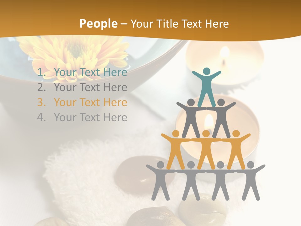 Beauty And Health Setting. A White Towel With Therapy Stones And A Bowl Of Floral Scented Water. PowerPoint Template