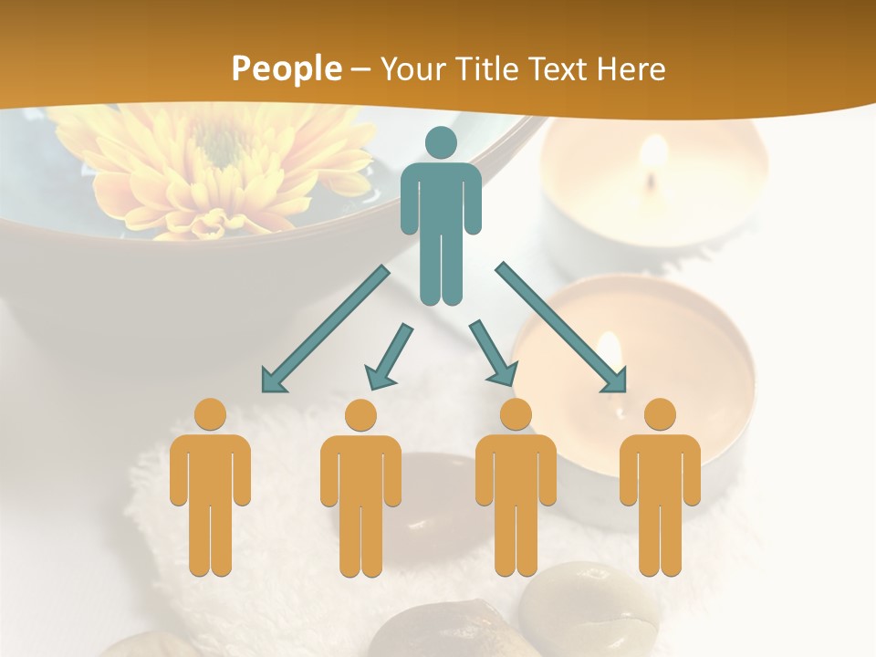 Beauty And Health Setting. A White Towel With Therapy Stones And A Bowl Of Floral Scented Water. PowerPoint Template