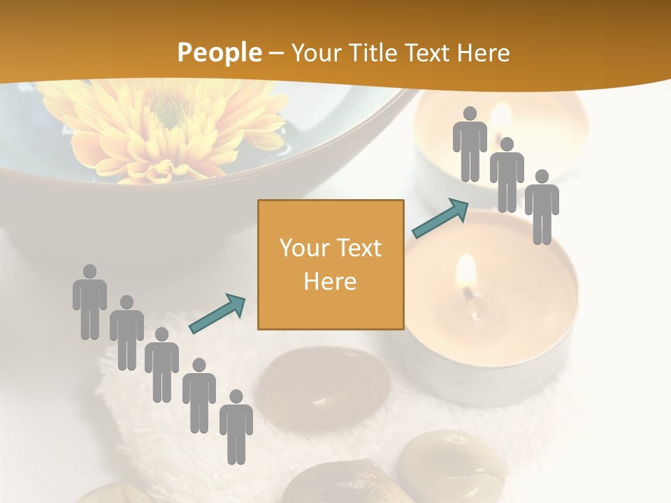 Beauty And Health Setting. A White Towel With Therapy Stones And A Bowl Of Floral Scented Water. PowerPoint Template