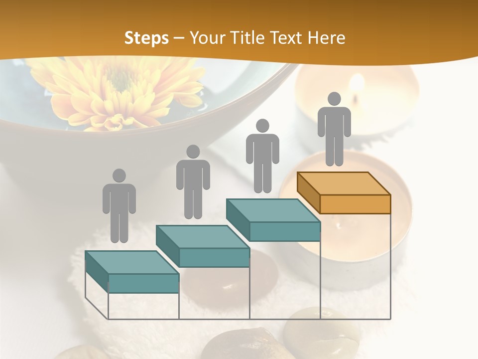 Beauty And Health Setting. A White Towel With Therapy Stones And A Bowl Of Floral Scented Water. PowerPoint Template