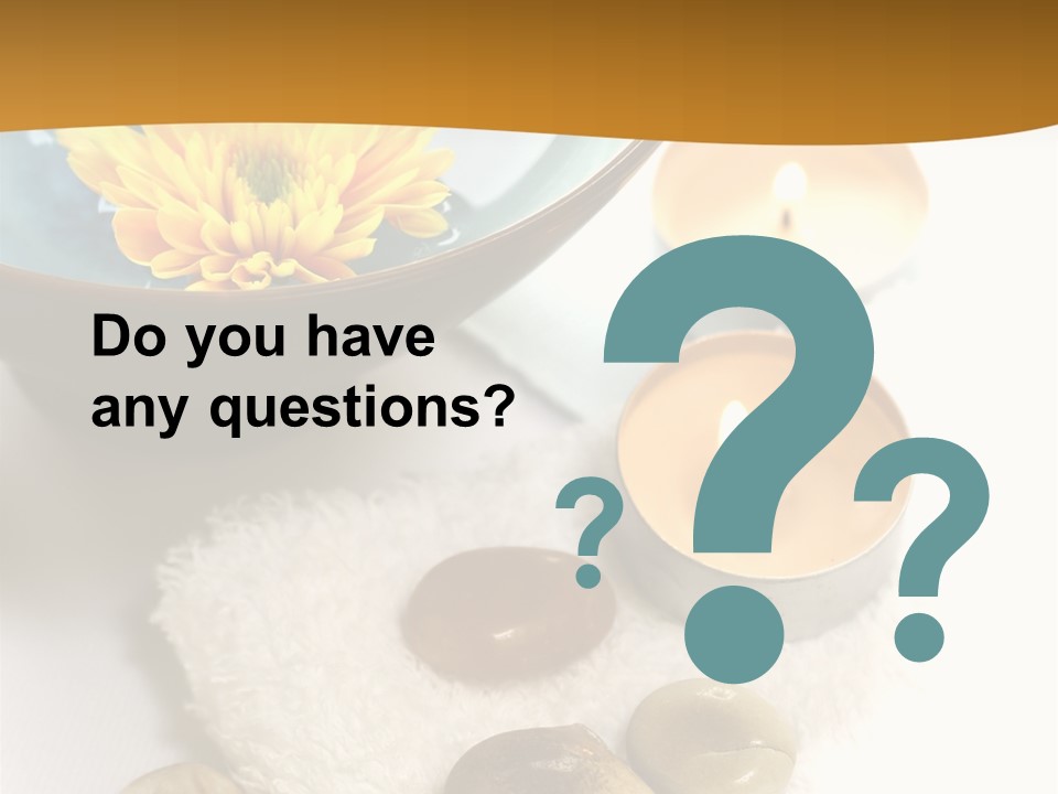 Beauty And Health Setting. A White Towel With Therapy Stones And A Bowl Of Floral Scented Water. PowerPoint Template