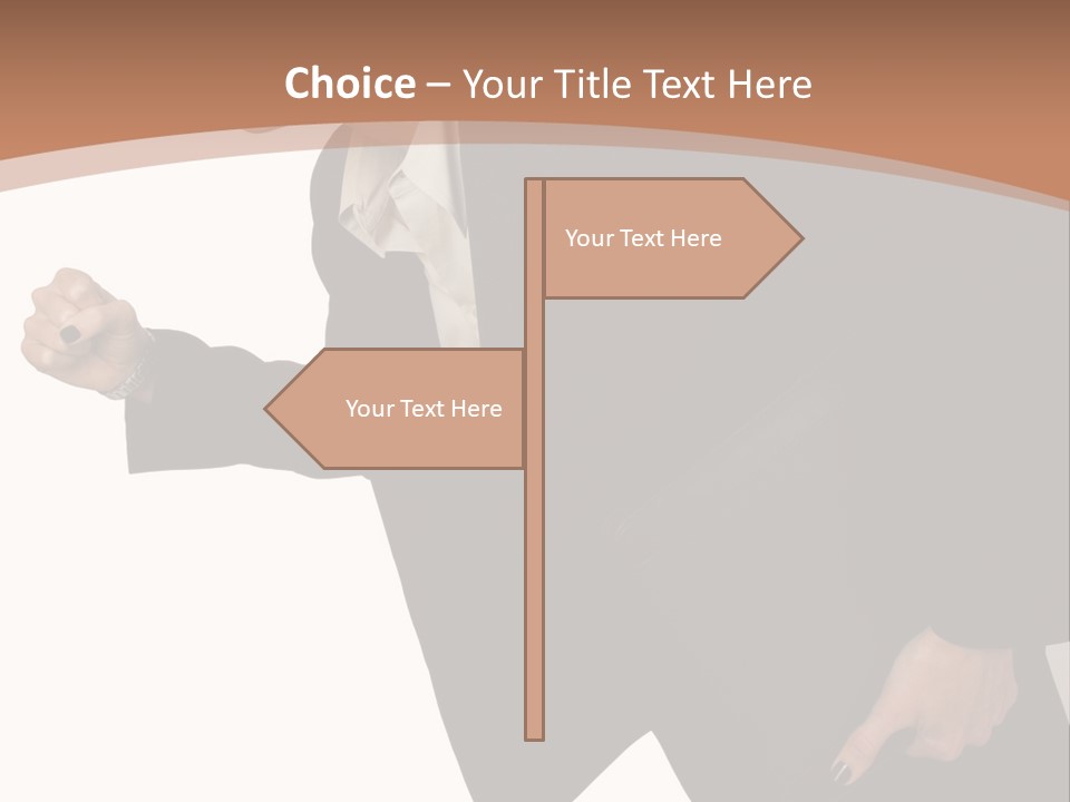 Female With Briefcase Running PowerPoint Template