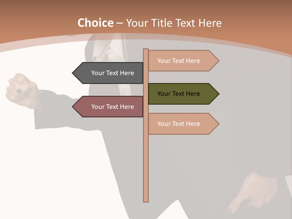 Female With Briefcase Running PowerPoint Template