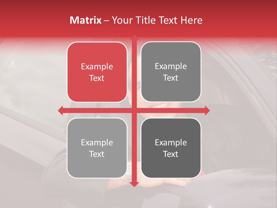Smiling Man Looking From A Car Window PowerPoint Template