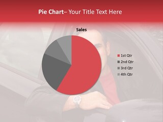 Smiling Man Looking From A Car Window PowerPoint Template