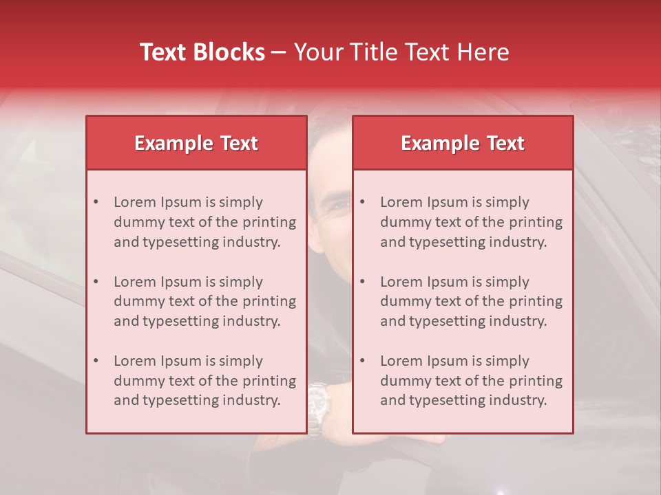 Smiling Man Looking From A Car Window PowerPoint Template