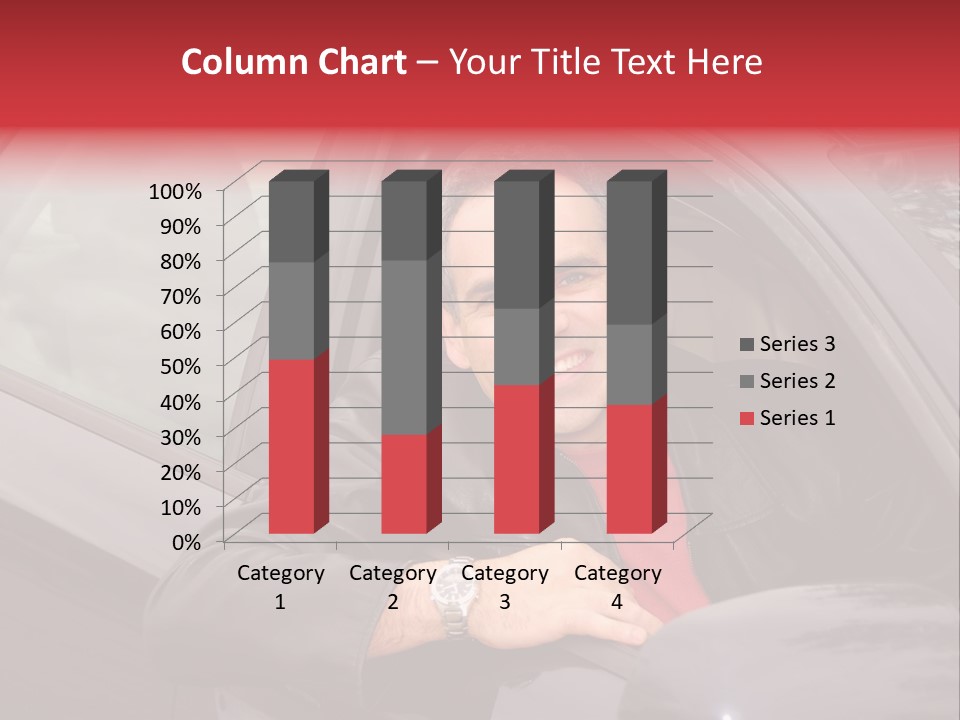 Smiling Man Looking From A Car Window PowerPoint Template