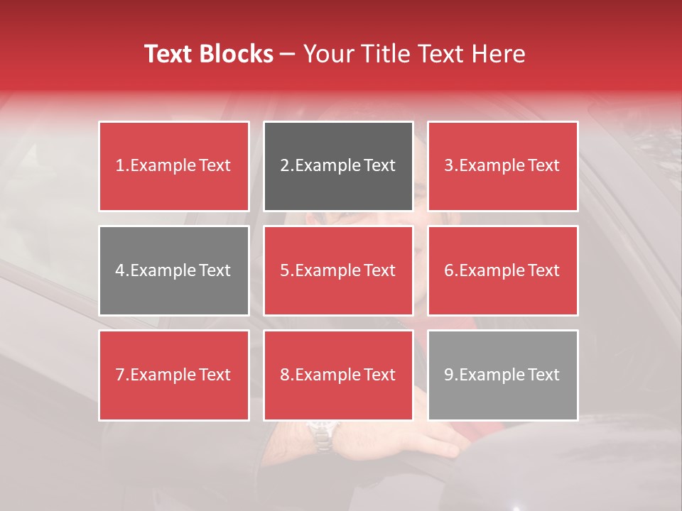 Smiling Man Looking From A Car Window PowerPoint Template